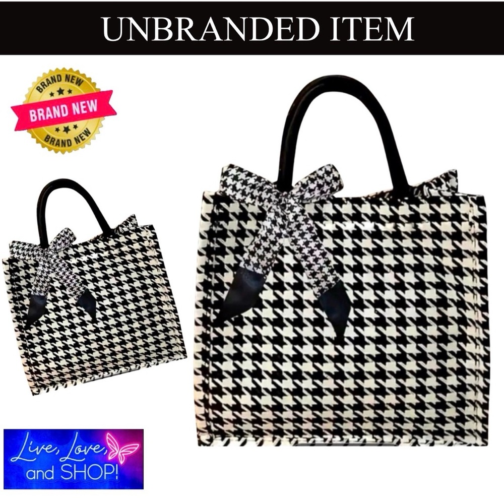 Fashionable Plaid Tote Bag w/Matching Twilly, NWOT